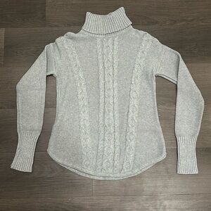 LL Bean Grey Turtleneck Sweater - 100% cotton